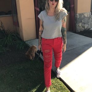 Lucky brand ripped boyfriend jeans